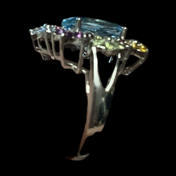 925 Silver Aquamarine Ring - Picture 3 of 7